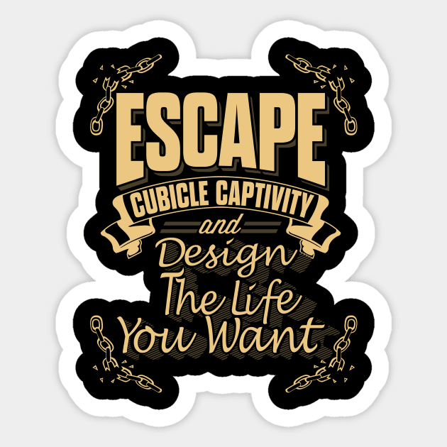 Escape Cubicle Captivity Sticker by shimekism